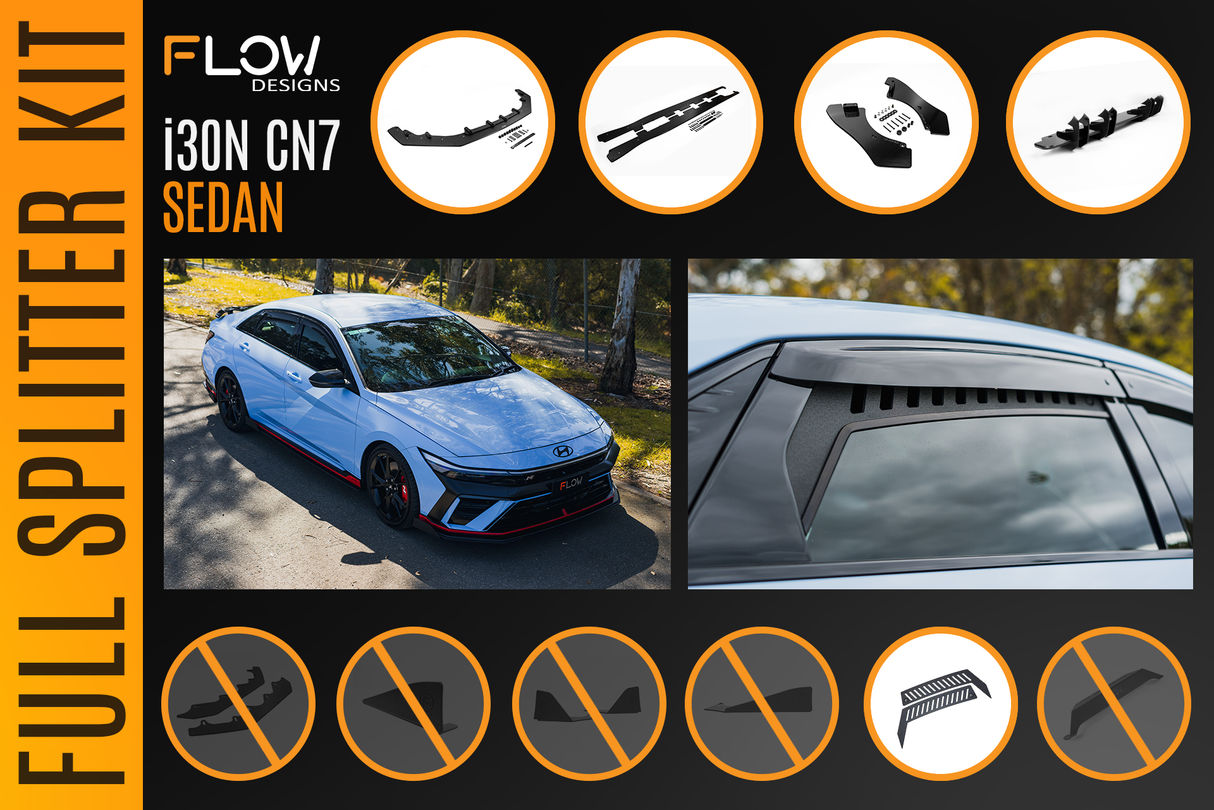 CN7 V2 Elantra N Sedan Facelift V2 - 2024 Full Lip Splitter Set - ModsDirect