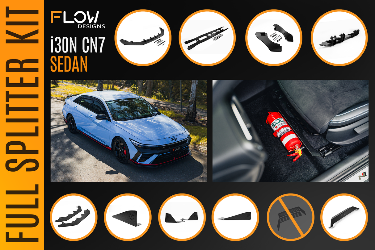 CN7 V2 i30N Sedan FL 2024 Full Lip Splitter Set - ModsDirect