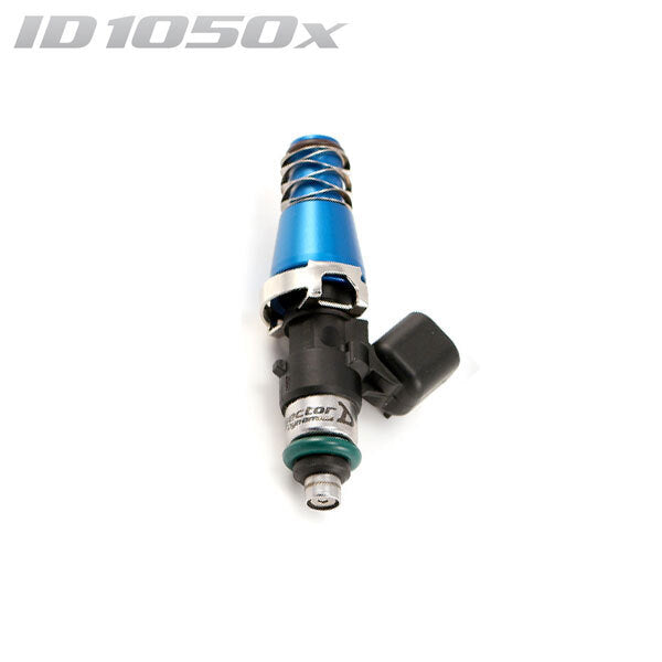 Injector Dynamics ID1050-XDS 60mm Single Injector w/11mm Blue Adaptor Top, 14mm Lower O-Ring w/O-Ring Retainer- Universal