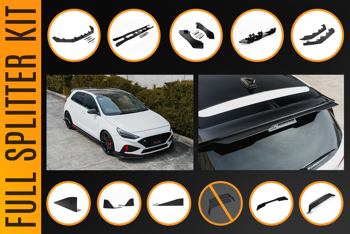 i30N Hatch PDE V6 FL2 2025 Full Lip Splitter Set - ModsDirect