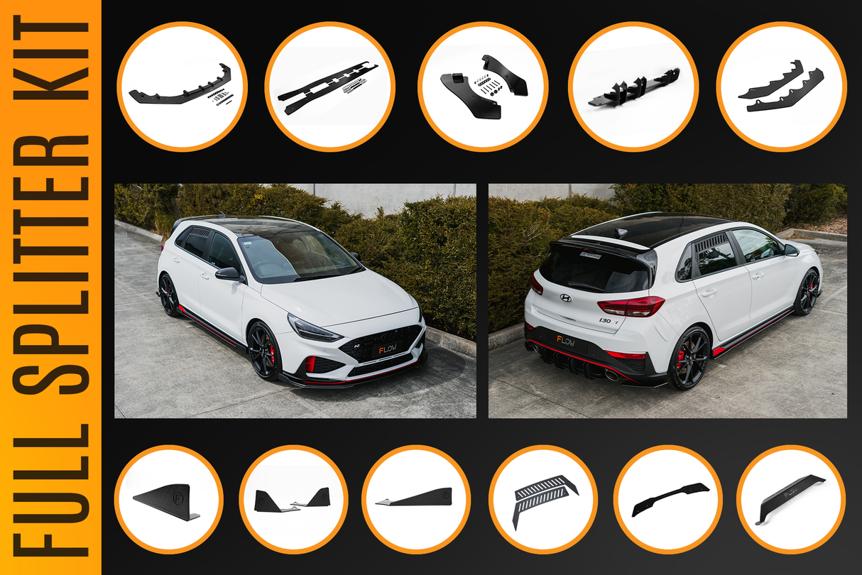 i30N Hatch PDE V6 FL2 2025 Full Lip Splitter Set - ModsDirect