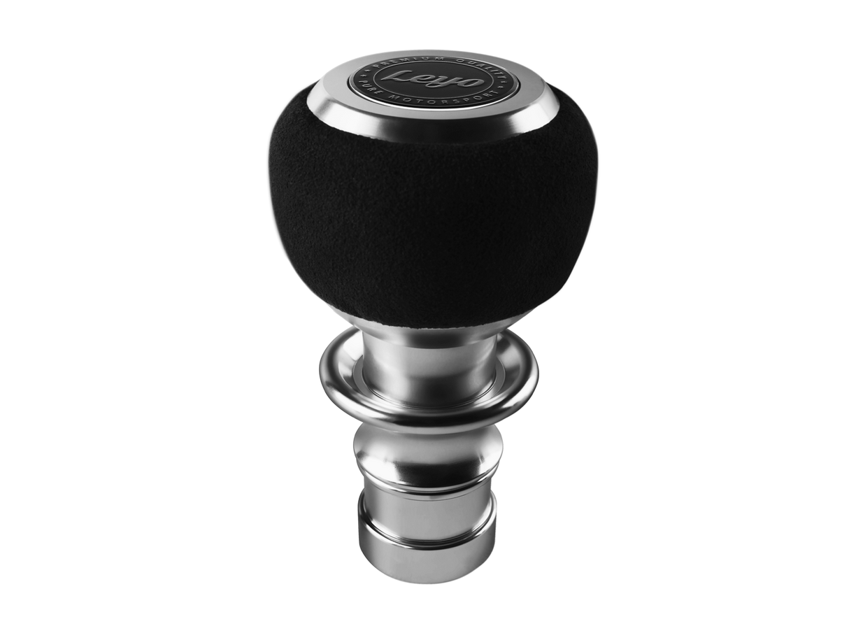 LEYO Motorsport | Black Alcantara DSG Shift Knob (Silver Anodized) - ModsDirect