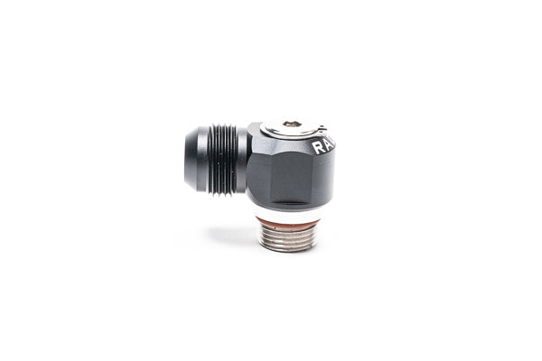 Radium V2 AN ORB to AN Male Flare Low Profile Swivel Banjo Fittings (10AN ORB BANJO SWIVEL TO 12AN MALE)