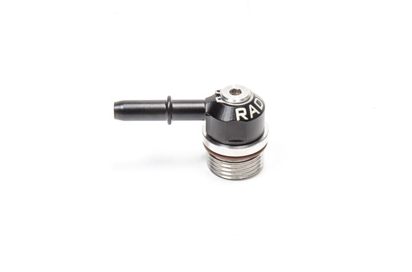 Radium V2 AN ORB to SAE Male EFI Quick Connect Low Profile Swivel Banjo Fitting- 10AN ORB Swivel Banjo to 5/16in SAE Male