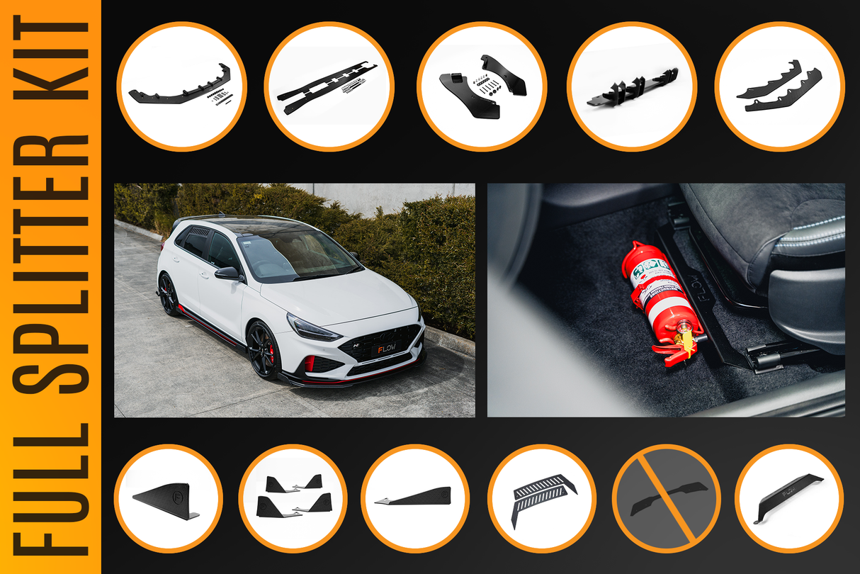 i30N Hatch PDE V6 FL2 2025 Full Lip Splitter Set - ModsDirect