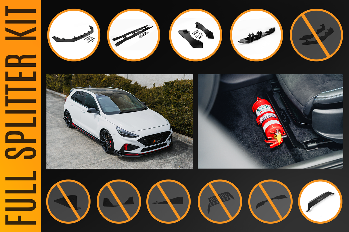 i30N Hatch PDE V6 FL2 2025 Full Lip Splitter Set - ModsDirect