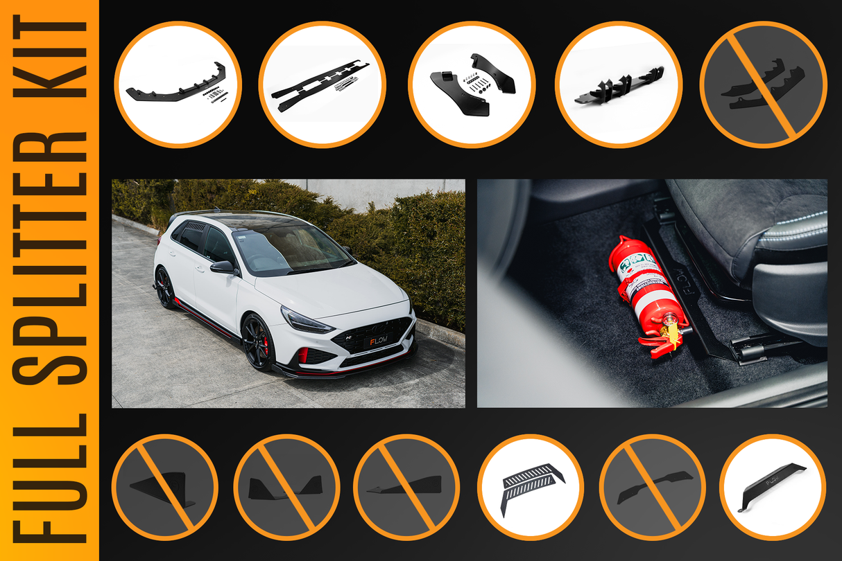 i30N Hatch PDE V6 FL2 2025 Full Lip Splitter Set - ModsDirect
