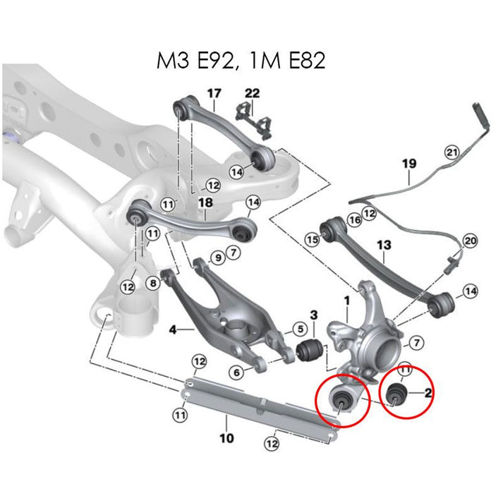 Millway Excentric control arm bushing BMW M3E9x 1ME82 Rear front