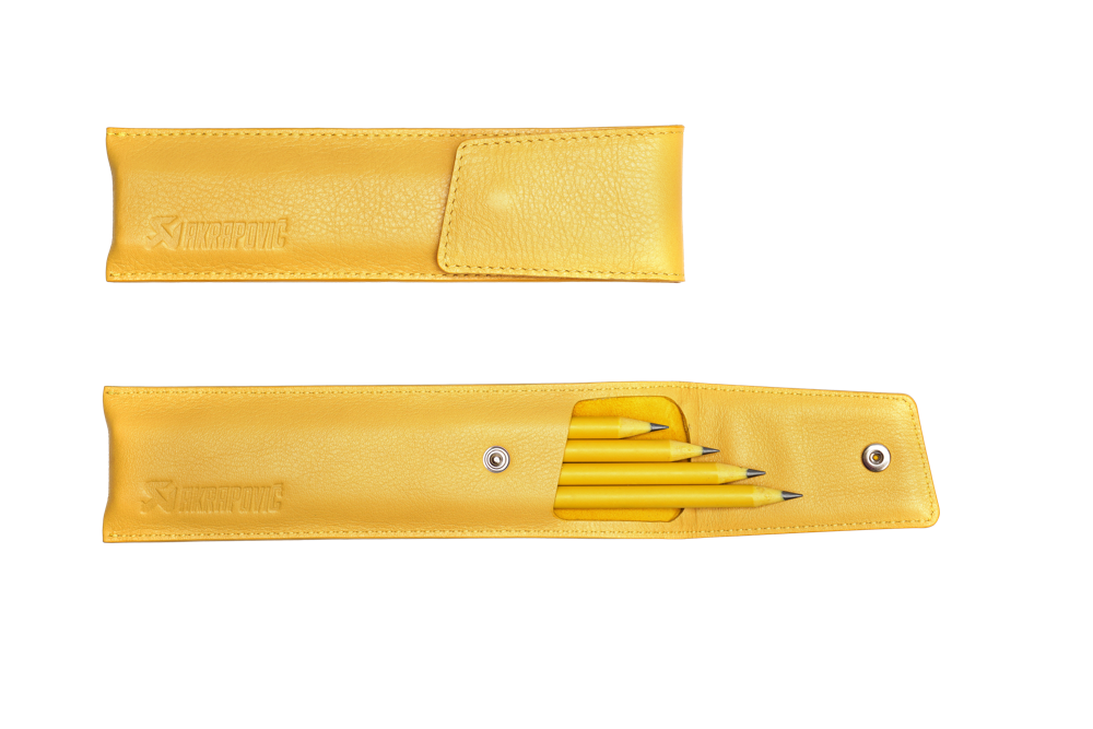 Akrapovic Leather Pencil Case - Yellow - ModsDirect