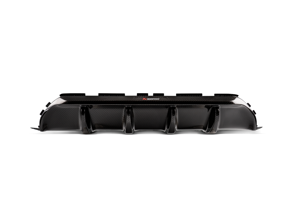 Akrapovic Rear Carbon Fibre Diffuser with Red/White Logo - Gloss for M5 (F90) - ModsDirect
