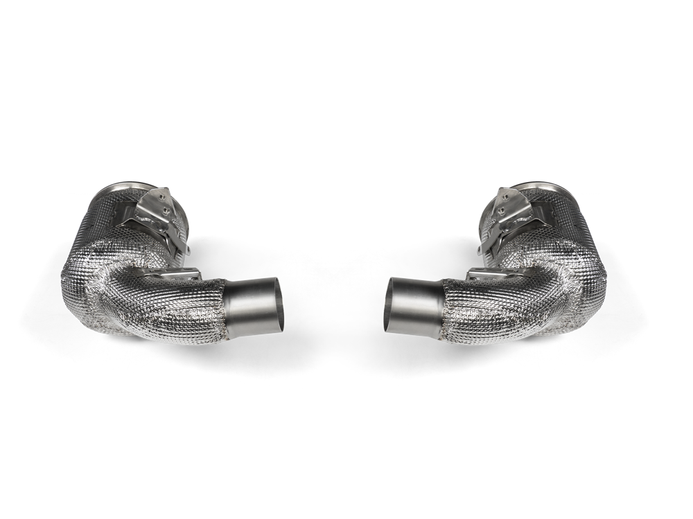 Akrapovic Link Pipe Set w Cat (SS) for Porsche 992 Turbo / Turbo S - ModsDirect