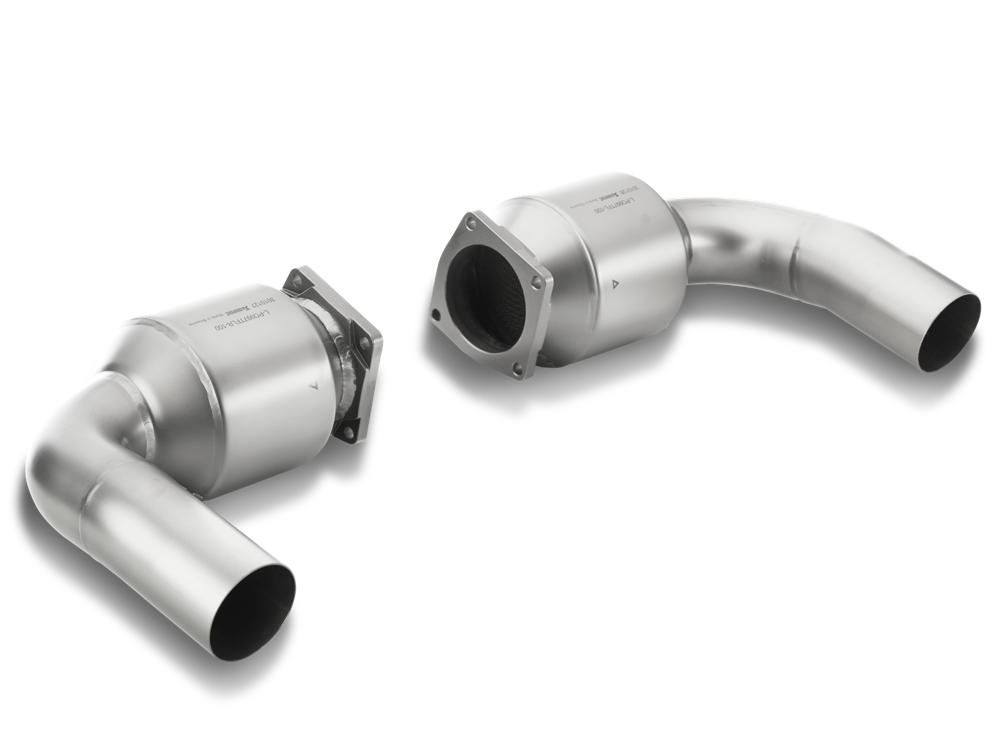 Akrapovic Link Pipe Set (100 cpsi cats, Titanium) for 997 Turbo / Turbo S 3.8L - ModsDirect