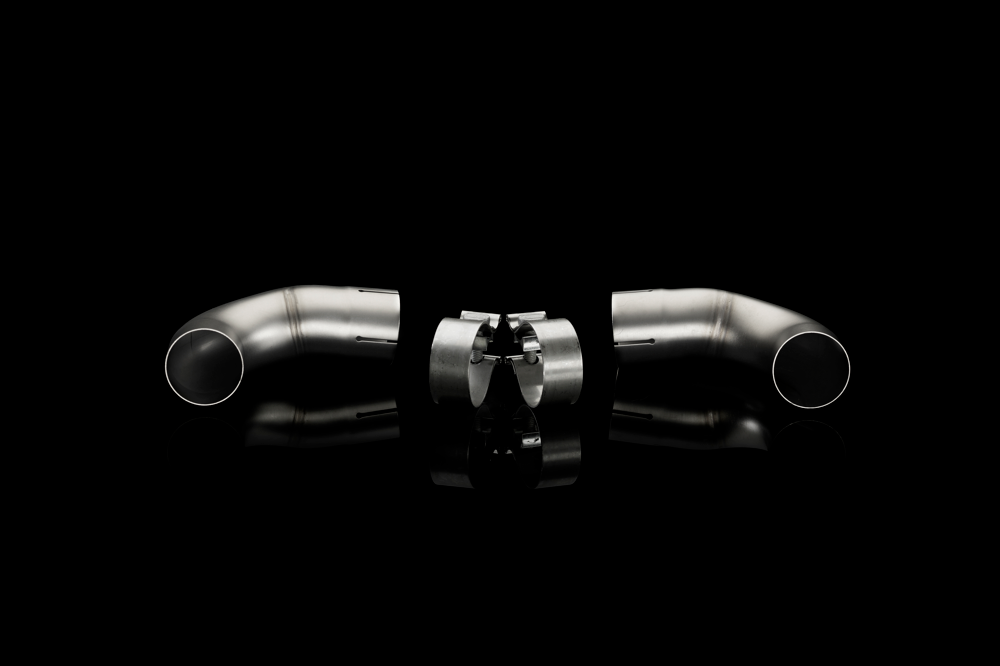 Akrapovic Link Pipe Set (SS) to Mount Tips on Stock Set (SS) for VW Mk6 GTI - ModsDirect