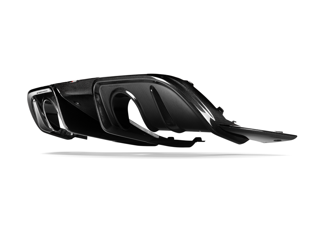 Akrapovic Rear Carbon Fibre Diffuser - Gloss for Porsche 718 Cayman GT4 RS - ModsDirect