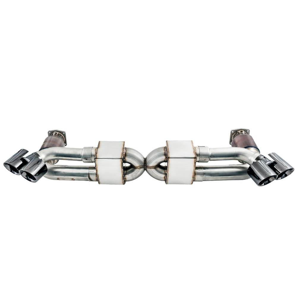 AWE Performance Exhaust and High-Flow Cat Sections for Porsche 991 Turbo - Diamond Black Quad Tips