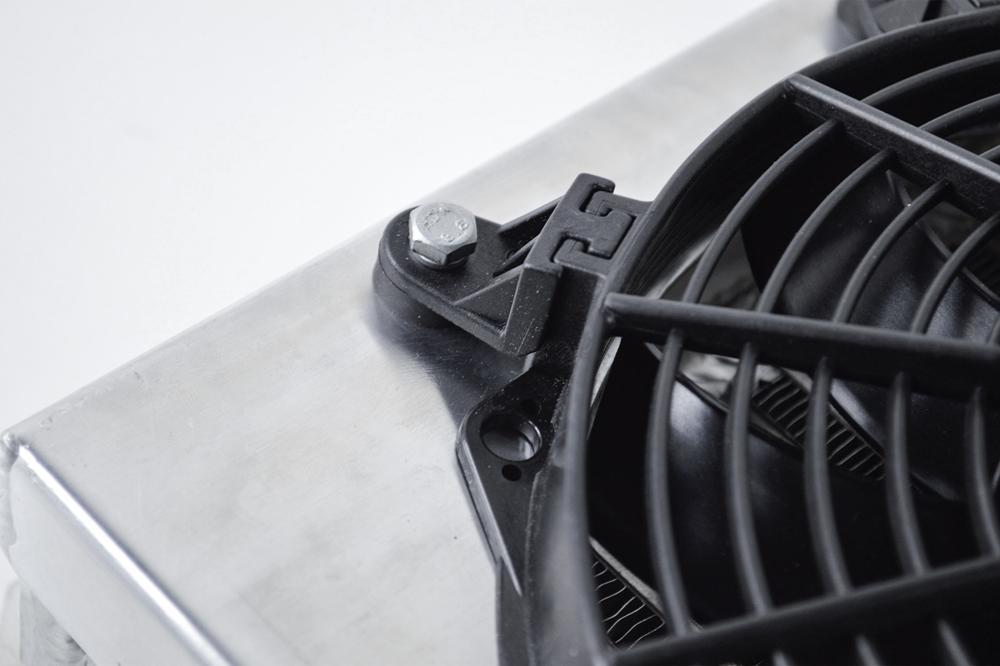 CSF 13.8in x 10in Dual Fluid Bar & Plate HD Oil Cooler w/9in SPAL Fan