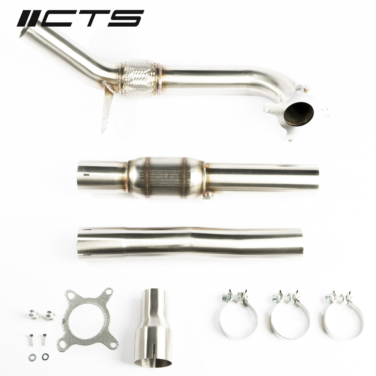 CTS Turbo | Downpipe with High-Flow Cat (MK6R, TT-S, S3 8P) - ModsDirect