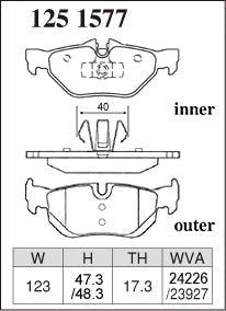 DIXCEL Rear Brake Pads - BMW 1 Series (E82/E87/E88) / 1M (E82) / 3 Series (E90/E91/E92/E93) / X1 (E84) - Spirited / Track Day (ES Type)