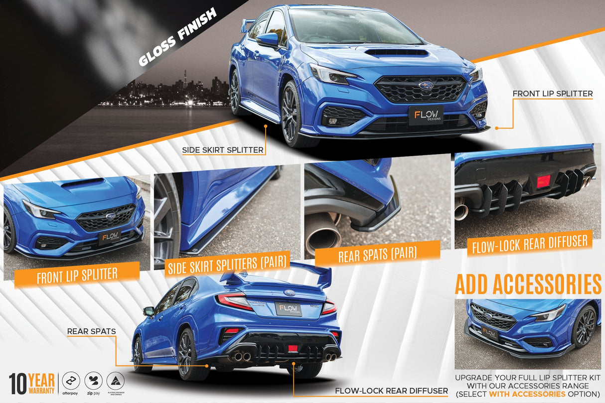 VB WRX Full Lip Splitter Set (GLOSS BLACK) - ModsDirect