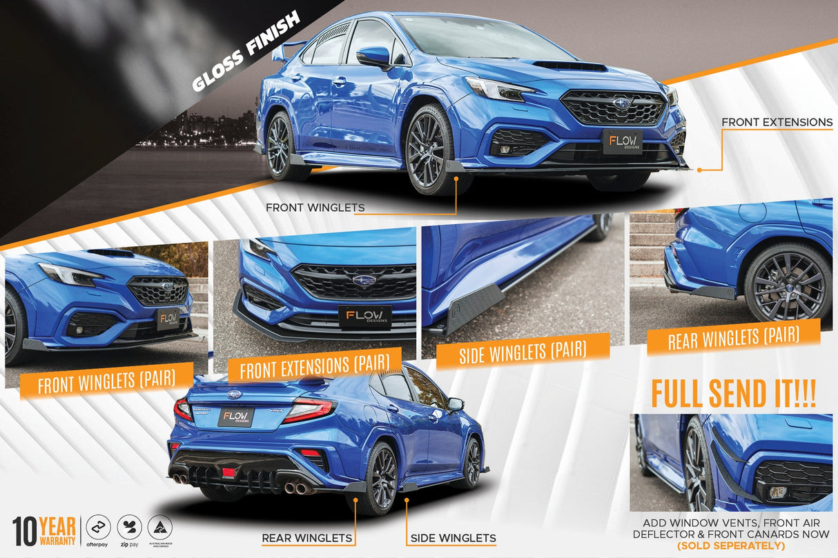 VB WRX Full Lip Splitter Set (GLOSS BLACK) - ModsDirect