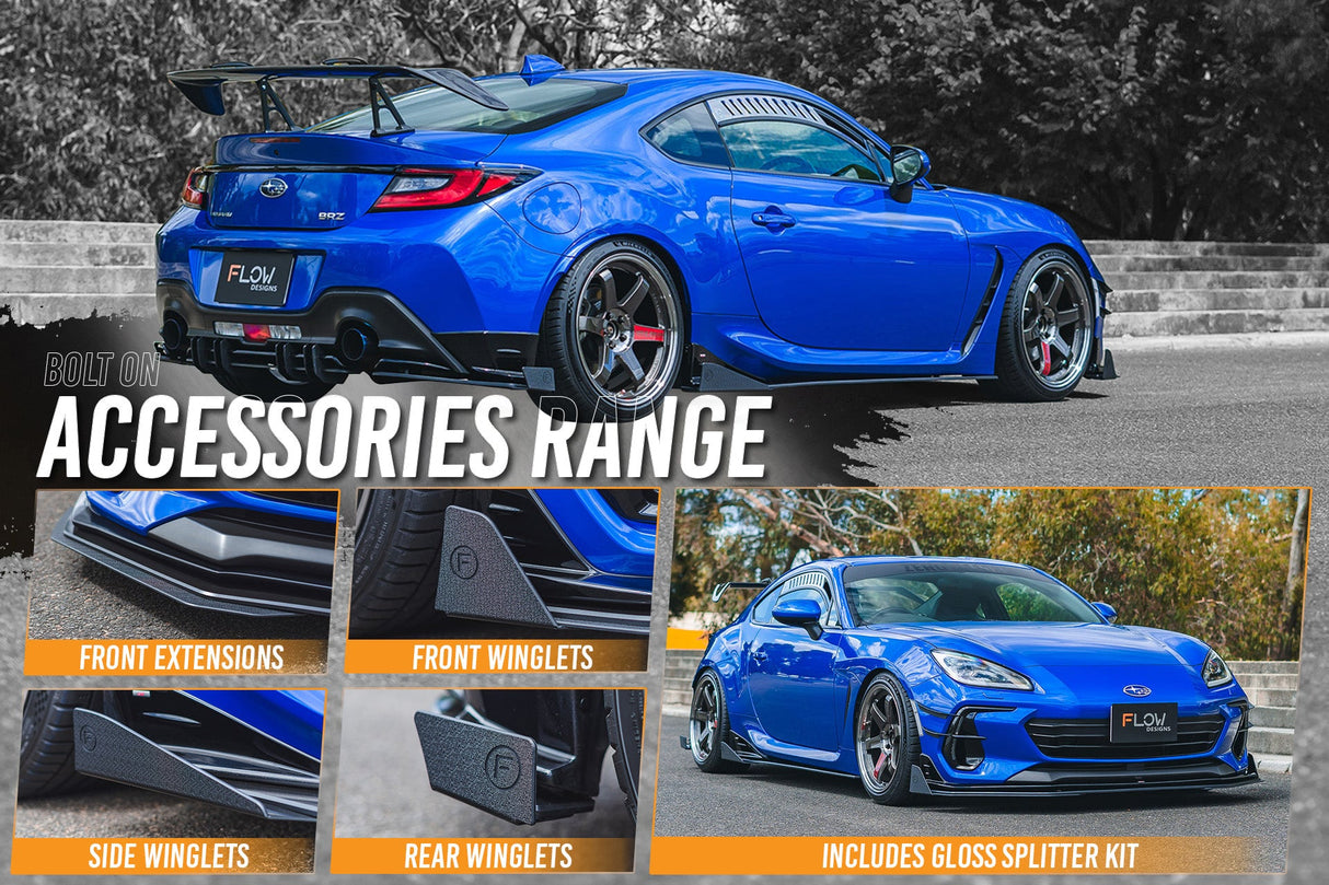 ZD8 BRZ STI Full Lip Splitter Set (GLOSS BLACK) - ModsDirect