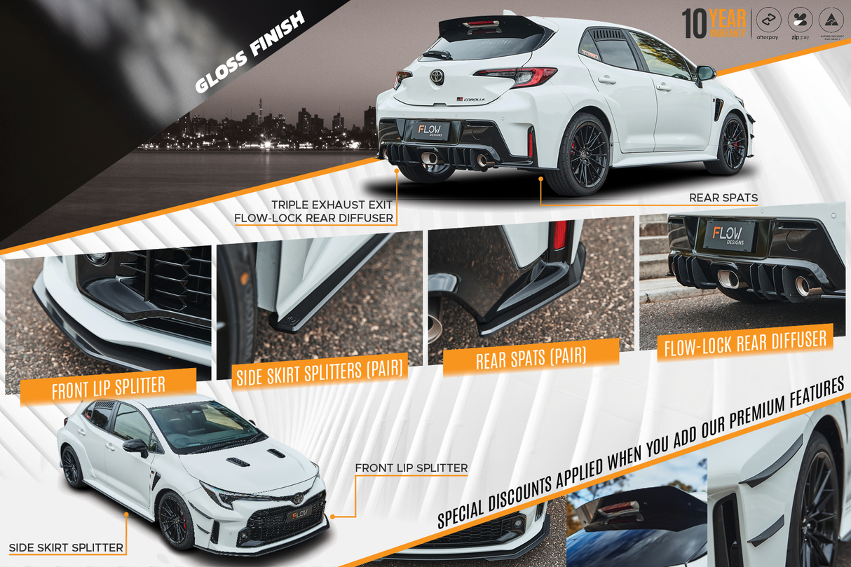 Corolla GR Full Lip Splitter Set (GLOSS BLACK) - ModsDirect