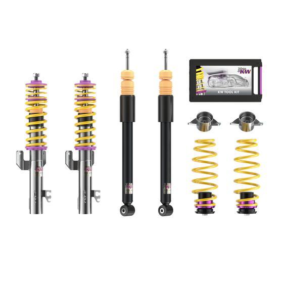 KW Coilover Kit V1 for 06/2008+ Seat Ibiza Mk IV Sportcoupe (6J1, 6P5) w/ Deactivation For Electronic Dampers - ModsDirect