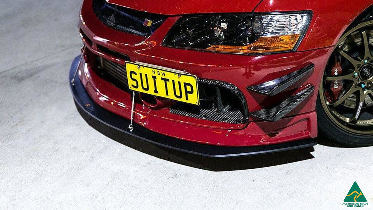 Lancer Evolution IX Front Lip Splitter With Support Rods