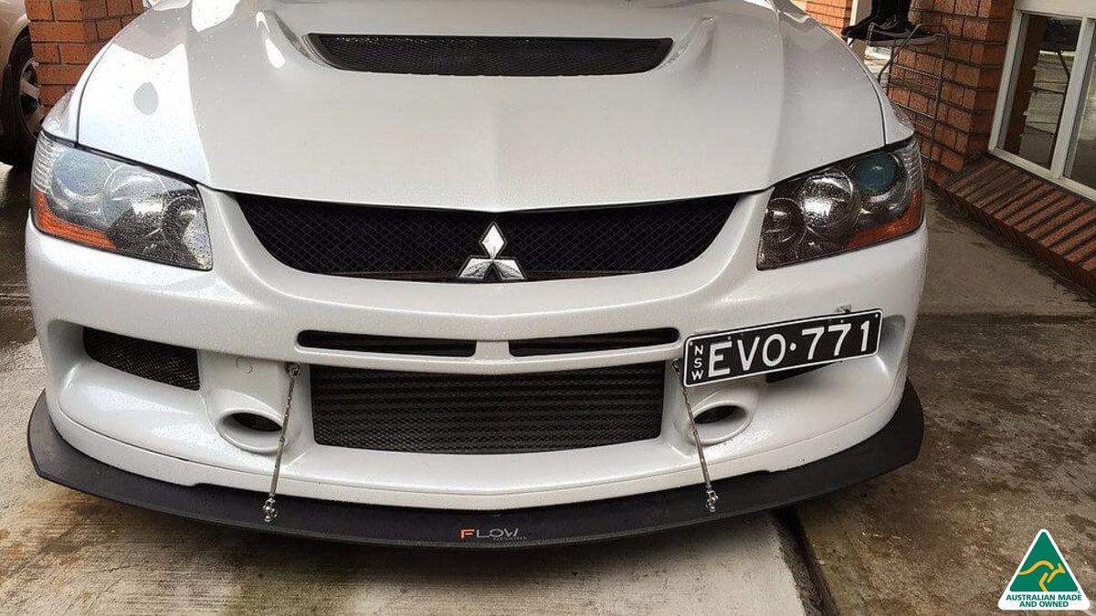 Lancer Evolution IX Front Lip Splitter With Support Rods
