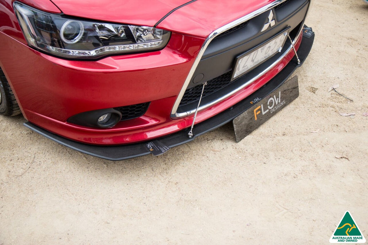 Lancer Ralliart CJ Front Splitter V2.5 With Support Rods