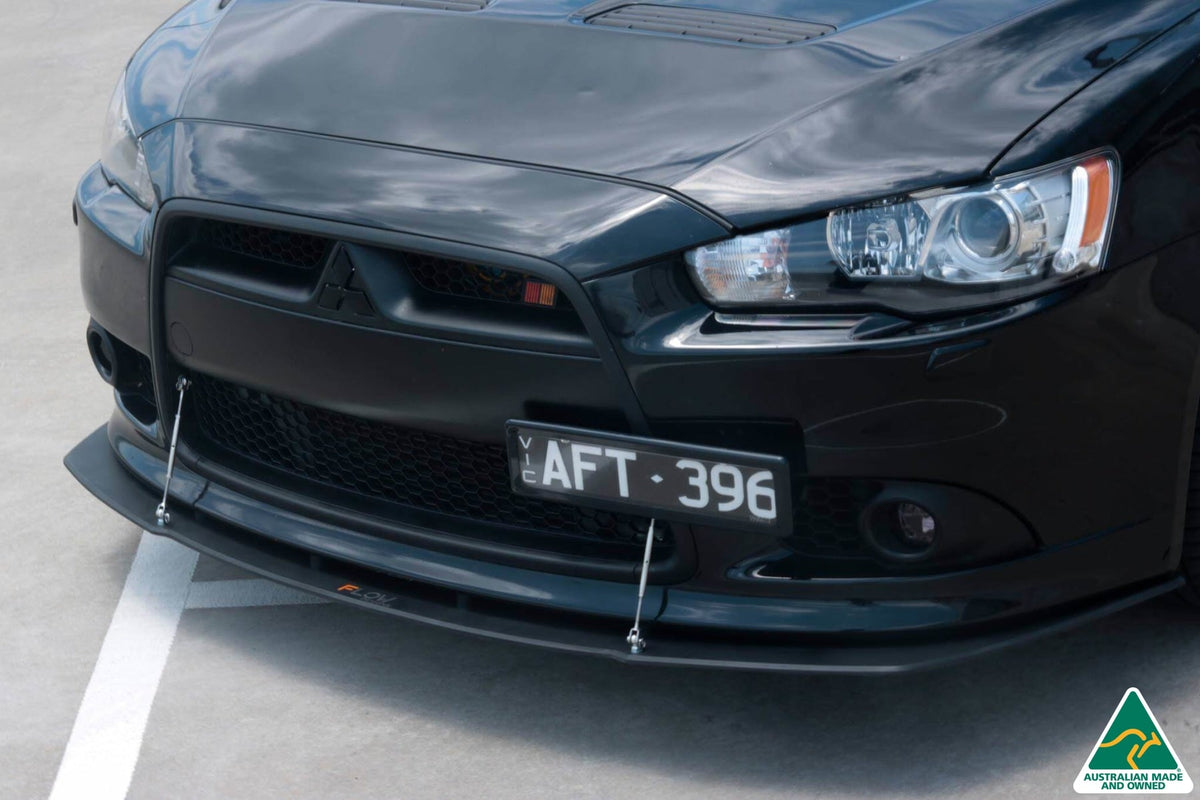 Lancer Ralliart CJ Front Splitter V2.5 With Support Rods
