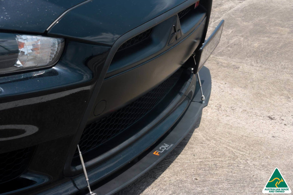 Lancer Ralliart CJ Front Splitter V2.5 With Support Rods