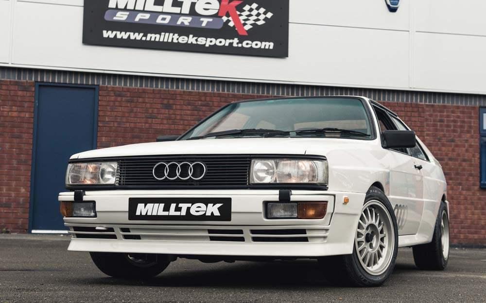 MILLTEK Downpipe-back – Audi Coupe UR Quattro 20V Turbo - Resonated - Cerakote Black