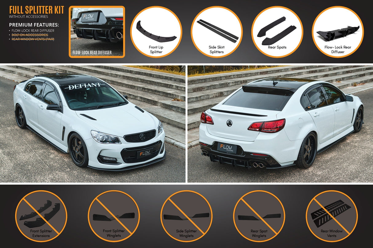 VF Commodore S2 Sedan Full Lip Splitter Set - ModsDirect