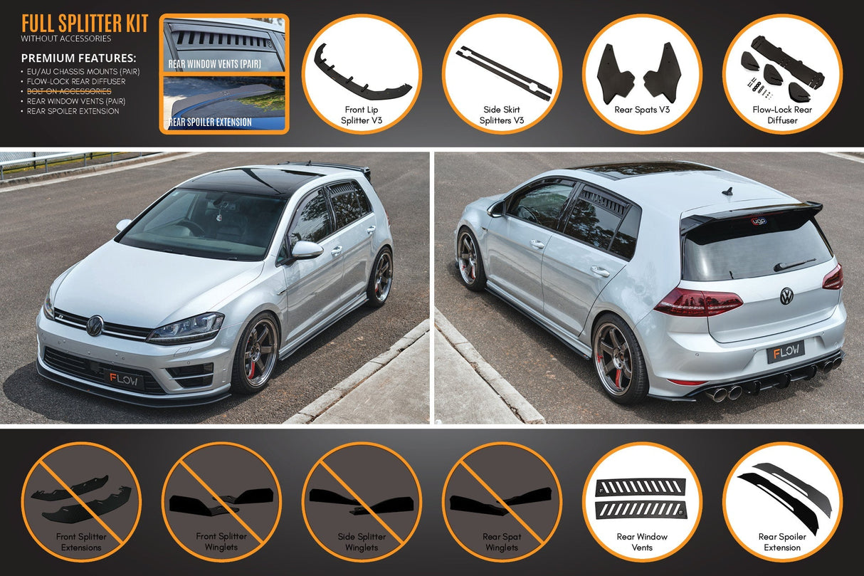 MK7 Golf R (EU/AU) Full Lip Splitter Set - ModsDirect