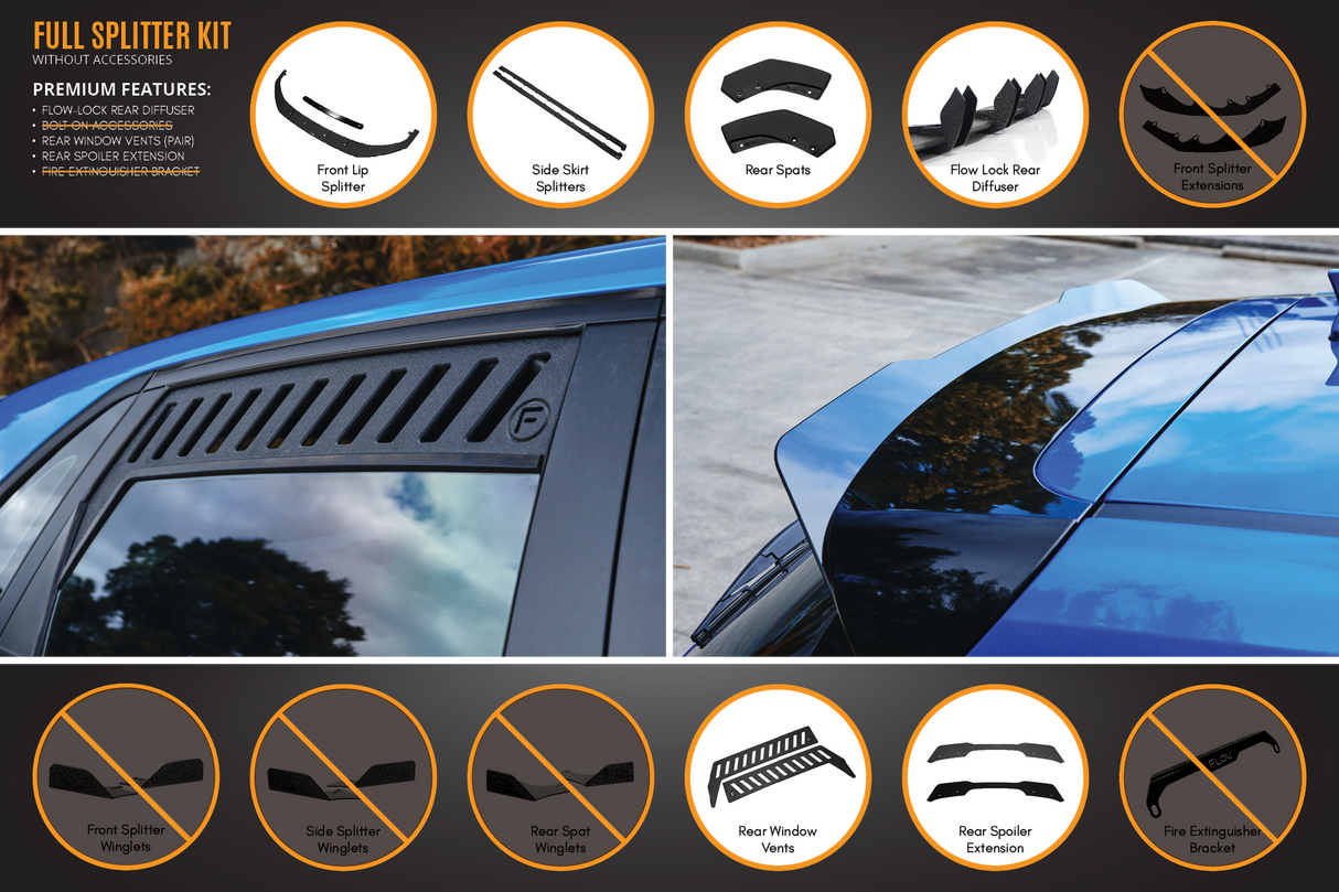 i30 SR Hatch (2017-2018) Full Lip Splitter Set