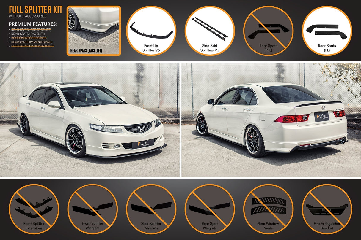 Honda Accord Euro FACELIFT CL7/CL9 Full Lip Splitter Set - ModsDirect