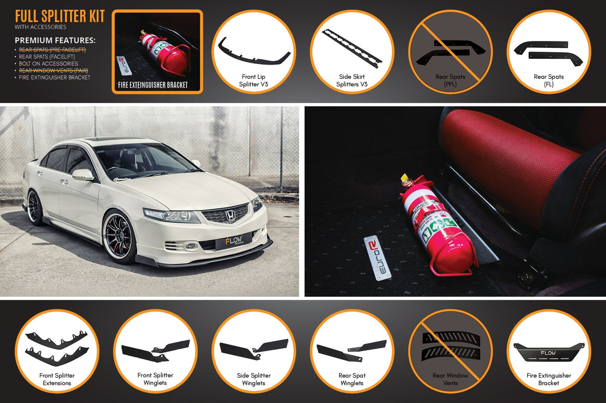 Honda Accord Euro FACELIFT CL7/CL9 Full Lip Splitter Set - ModsDirect