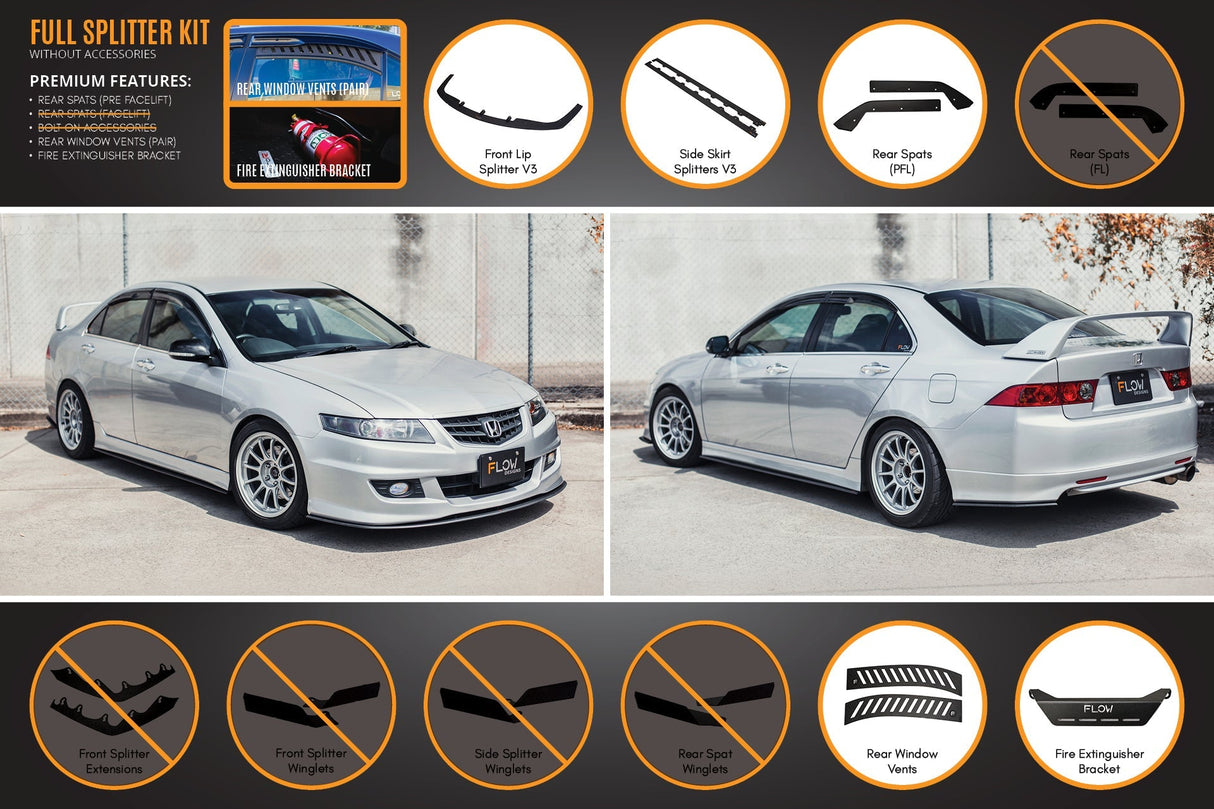 Honda Accord Euro FACELIFT CL7/CL9 Full Lip Splitter Set - ModsDirect