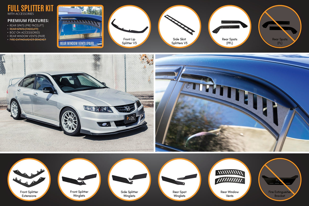 Honda Accord Euro FACELIFT CL7/CL9 Full Lip Splitter Set - ModsDirect
