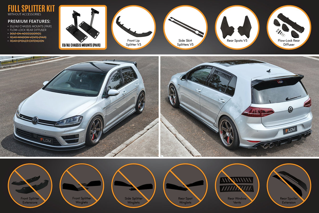 MK7 Golf R (EU/AU) Full Lip Splitter Set - ModsDirect