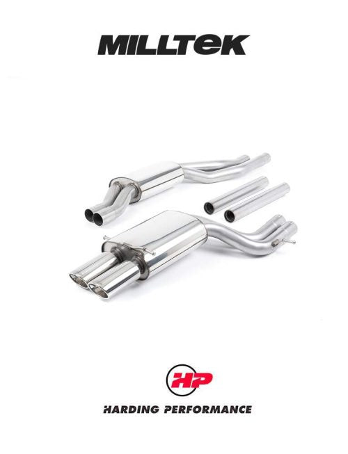 MILLTEK Cat-back – Audi RS4/S4 B5 V6 Bi-Turbo, suits OEM Catalysts - Resonated