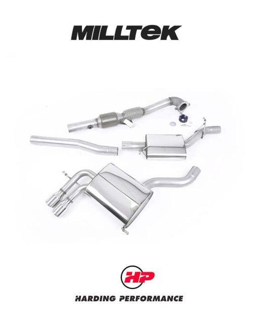 MILLTEK Turbo Back Including Hi Flow Sports Cat Audi A3 2.0T FSI - Resonated
