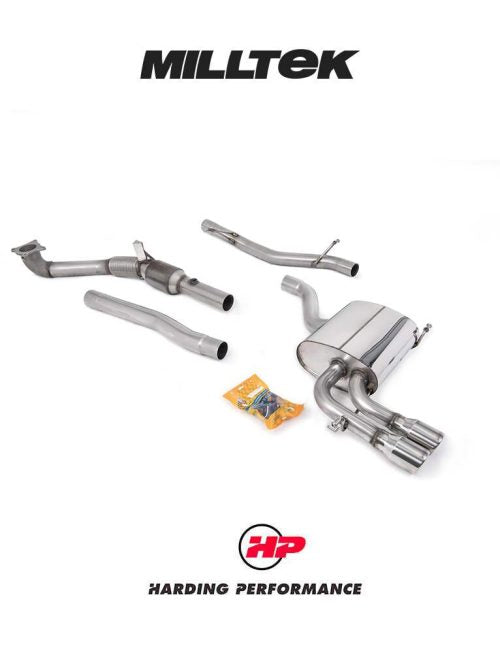 MILLTEK Axle Back Ranger 2.0TDCI 205PS Bi-Turbo Diesel (T9) - GT-90 Cerakote Black Tips