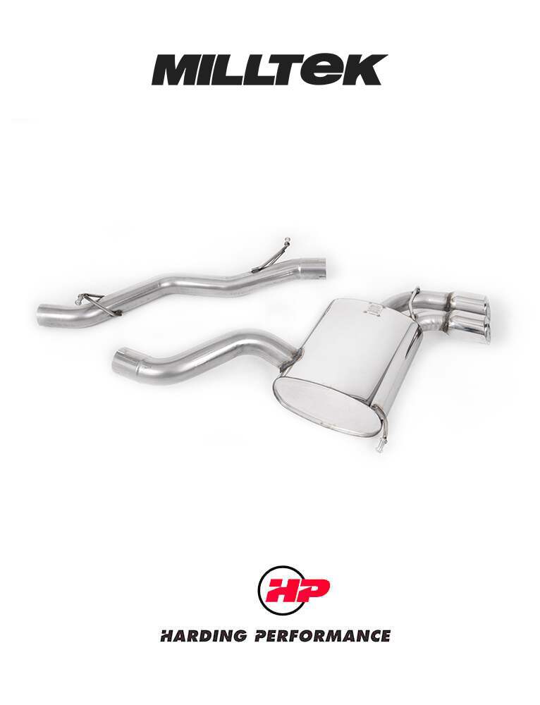 MILLTEK Cat-back – Audi S3 3-Door 8P - Resonated (quieter) - Ceramic Black Tips
