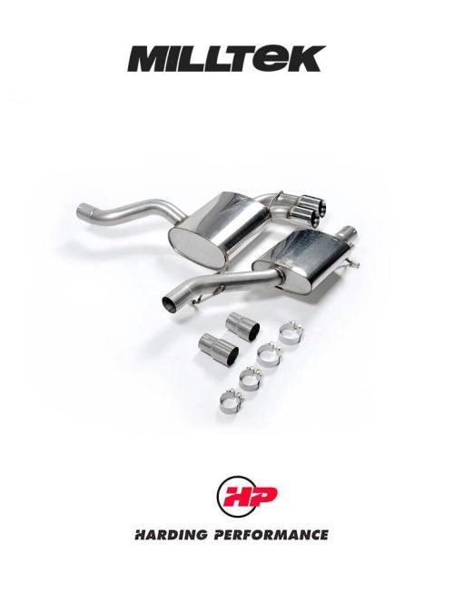 MILLTEK Cat-back – Audi S3 3-Door 8P - Resonated (quieter) - Polished Tips
