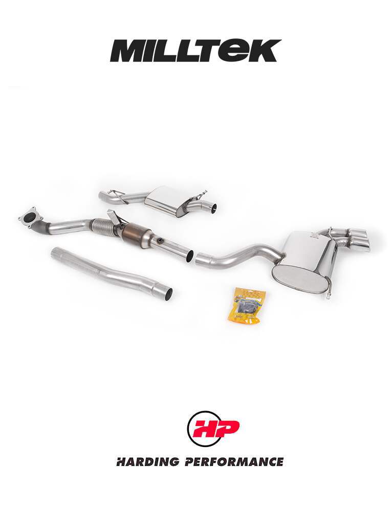 MILLTEK Turbo-back including Hi-Flow Sports Cat Audi S3 8P 3-Door 2.0T FSI - Twin 80mm GT80