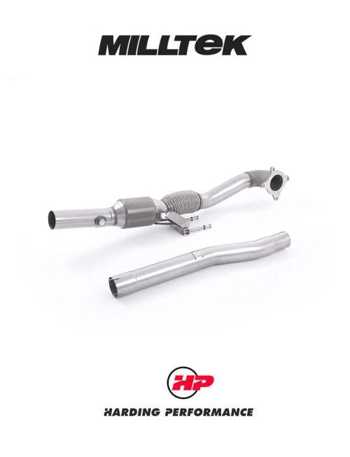 MILLTEK Downpipe – Golf MK6 R/S3 8P - 2.75" Milltek Cat Back - 200cell Race Catalyst - From Mid 2008 Onwards