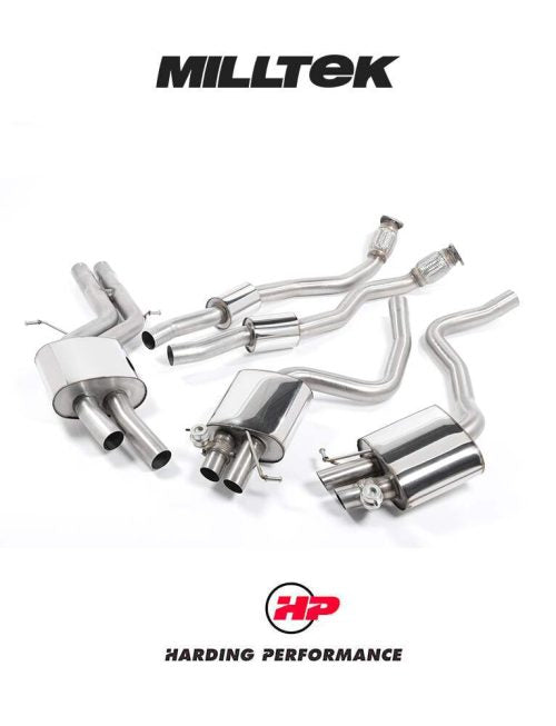 MILLTEK Cat-back – Audi RS5 B8 Coupe - Resonated (quieter)
