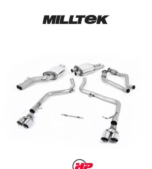 MILLTEK Cat Back Audi S4 3.0 TFSI B8 Quad - Race - Quad - Polished